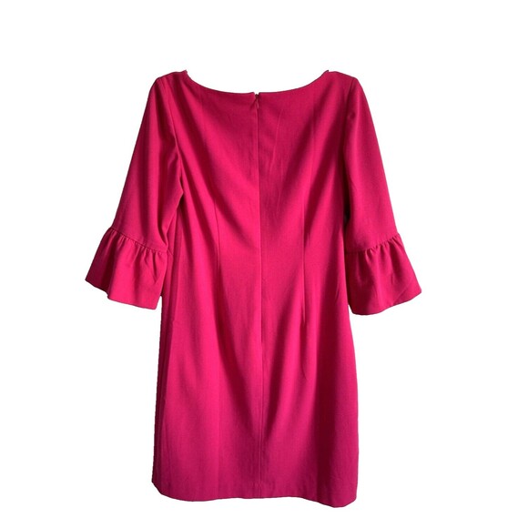 Talbots Magenta Pink Shift Dress 3/4 Bell Sleeves Lined Stretch Size 2 - Picture 2 of 10